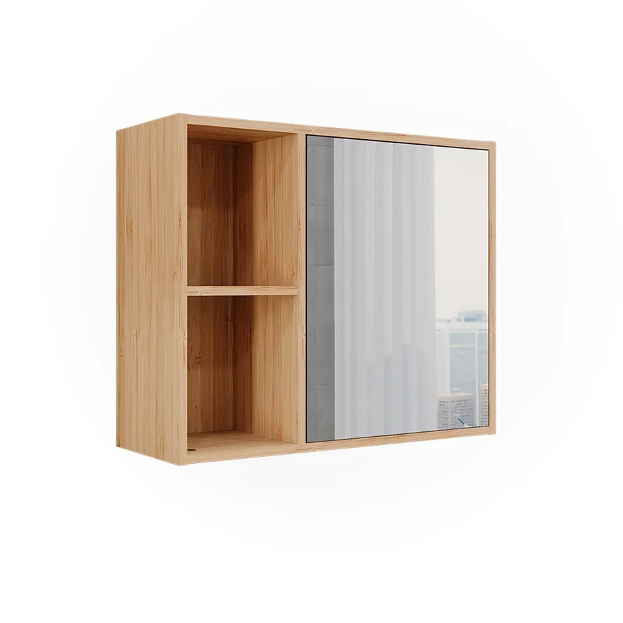 Vicco Badspiegelschrank Lucie Bambus mit Spiegel und Glasfronten, Farbe: Grün/Mehrfarbig, B/H: 54 x 44,5 cm - Bild 2