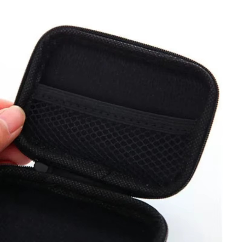 Multifunktionale, kollisionssichere Aufbewahrungstasche mit Reißverschluss für Kabel, Kopfhörer und Schmuck in Schwarz - Bild 5