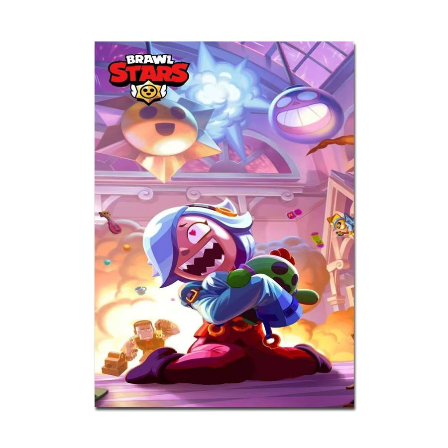 Brawl Stars Anime Klebeposter aus Retro Kraftpapier für dein Zimmer oder Café, Mehrfarbig, B/H: 15 x 15 cm - Bild 7