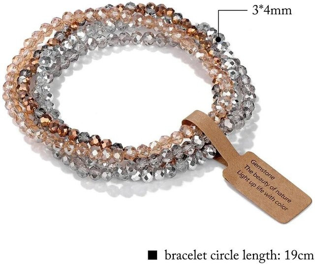 4-teiliges Armband-Set, Glasperlen, Mehrfarbig, Damen - Bild 1
