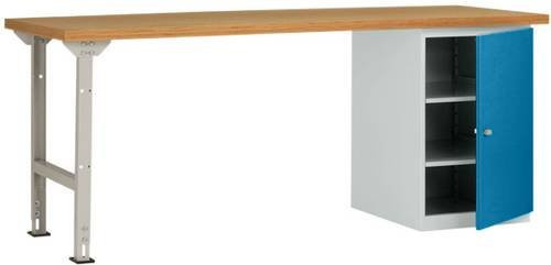 Manuflex WC5122.0002 Werkbanksystem aus Stahl und Gummi in Lichtgrau, B/T/H: 150 x 80 x 70 cm - Bild 1