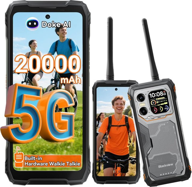 Blackview XPLORE 1 Walkie-Talkie 5G Smartphone mit 256 GB Speicher, 20000 mAh Akku und 6,78 Zoll Display in Schwarz - Bild 1