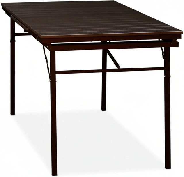 Relaxdays Gartentisch aus PE-Kunststoff und Stahl, braun, ausziehbar und klappbar, B/T/H: 166 x 76 x 78 cm - Bild 1