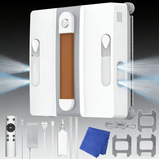 Vremota Automatischer intelligenter Fensterreinigungsroboter mit 3200Pa Saugkraft und Vierloch-Wassersprühfunktion in Weiß - Bild 1