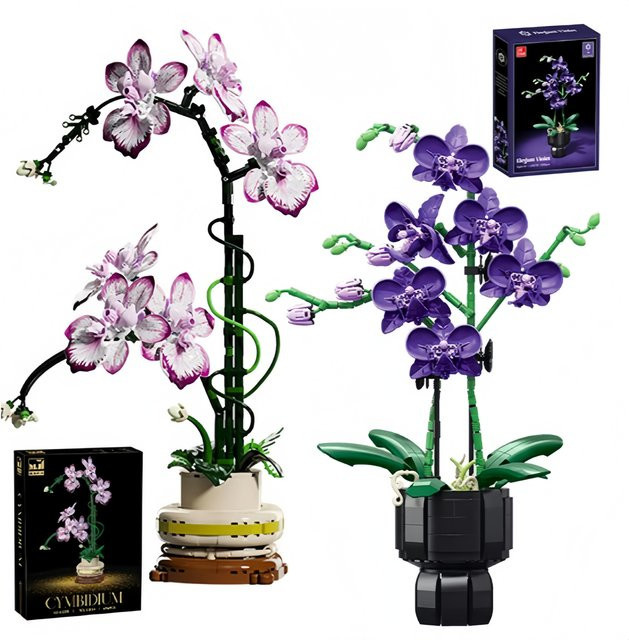 ZOCO Kreative Orchideen, Lila Blumen, Bausteine, DIY-Bausteine - Bild 1
