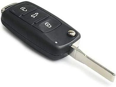 Ersatz Klappschlüsselgehäuse Fob für VW Volkswagen Golf Mk6 Tiguan Polo Passat CC Seat Skoda Octavia 3 Tasten grau - Bild 1