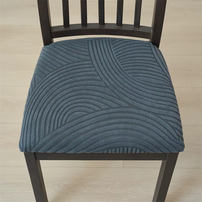 WANERQU Jacquard Stuhlkissenbezüge für Esszimmer, elastische Schonbezüge in einfarbigem Design - Bild 4