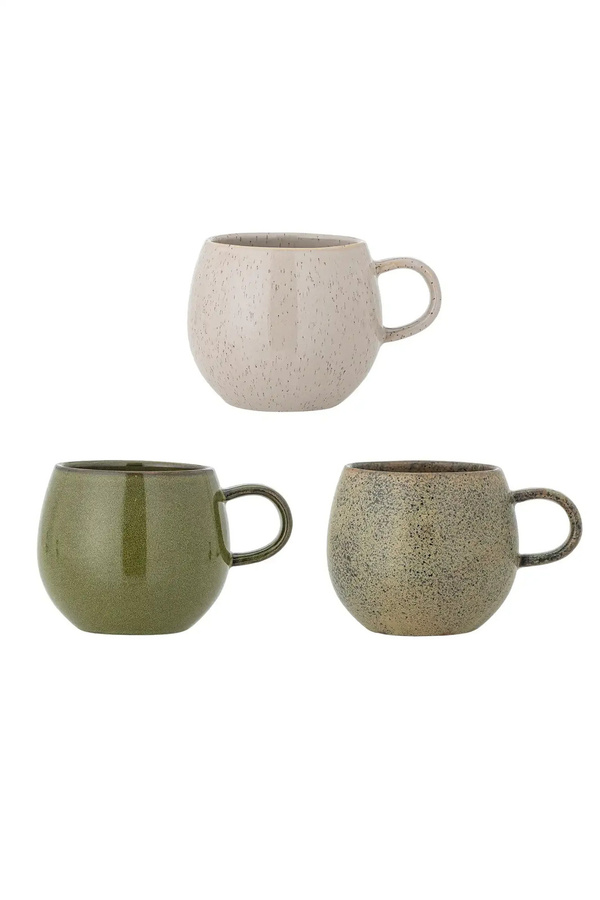 Bloomingville Addison Keramikbecher in Grün – 3er-Set - Bild 1