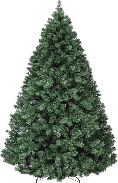 Garvee Künstlicher Weihnachtsbaum in Grün mit Metallständer und Regenschirm-Design, Höhe: 140 cm, Durchmesser: 92 cm - Bild 1