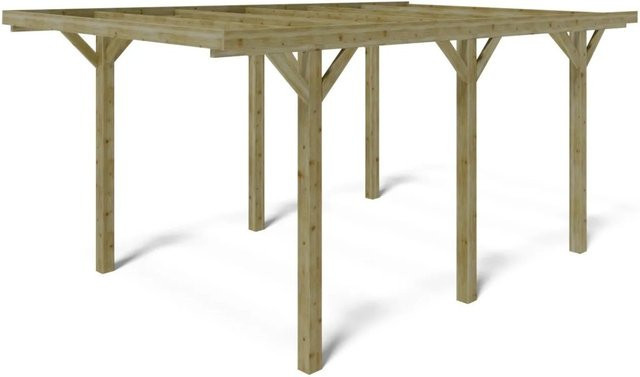 ALTANKA Carport Garagendach Flachdach aus Fichtenholz und Kiefer in Grün B: 304 cm, T: 512 cm - Bild 1