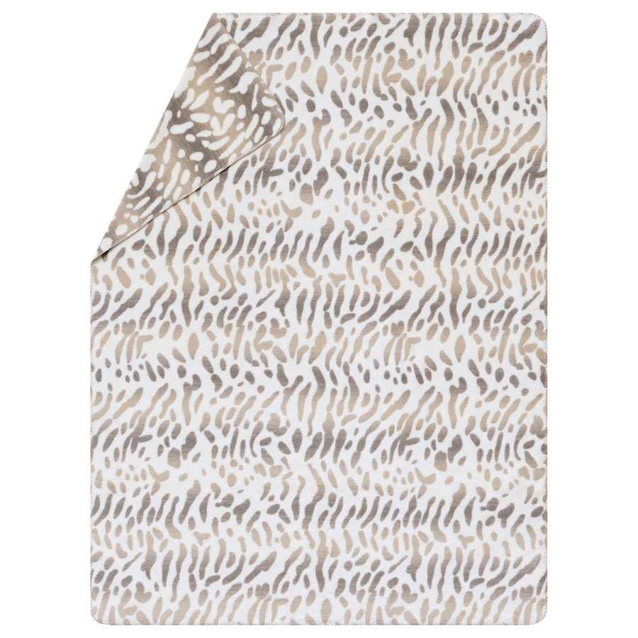 Fussenegger Wohndecke Savona Kuscheldecke Schneeleopard in Rohweiß und Sand, B/T: 150 x 200 cm - Bild 1