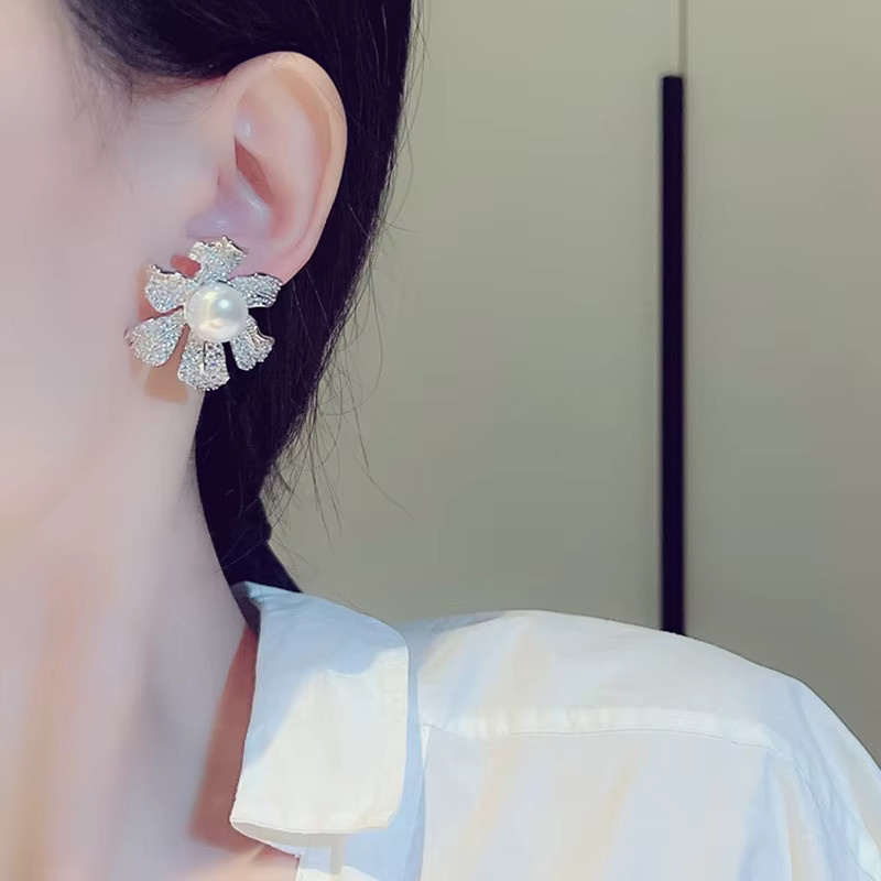 Huitan Ohrstecker, Perle, Silber, Damen - Bild 4