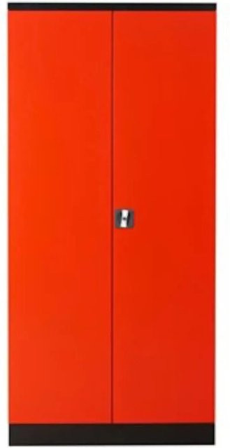 PROREGAL Stahlschrank Bee mit 4 Fachböden und Schließsystem, Schwarz-Rot, H x B x T: 195 x 92 x 60 cm - Bild 1