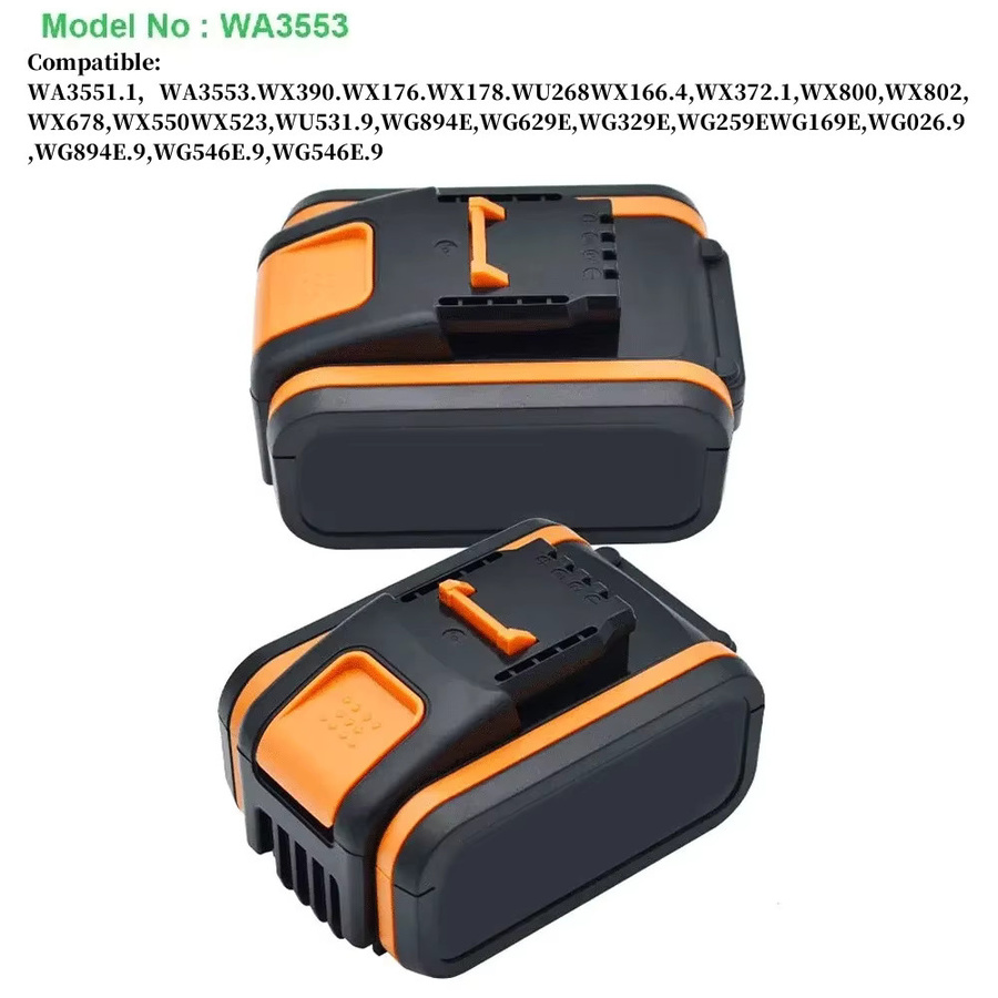 Worx Akku-Set mit Ladegerät für 20V Elektrowerkzeuge kompatibel mit WA3551 WA3551.1 WA3553 WA3641 WX373 WX390 - Bild 3
