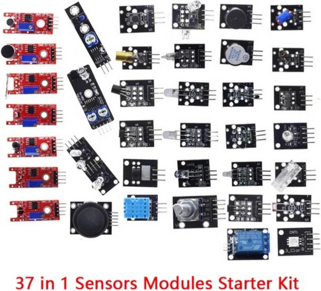 37 in 1 Sensor Kit für Raspberry Pi und Arduino Uno R3 kompatibel, Multifunktions Sensoren Module Starter Kit, Mehrfarbig - Bild 1