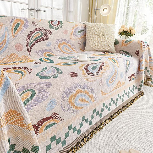 Super Six Sofabezug aus Jacquard-Polyester, mehrfarbiges Sofatuch mit Grafikdesign, Breite: 180 cm, Breite: 180 cm - Bild 1