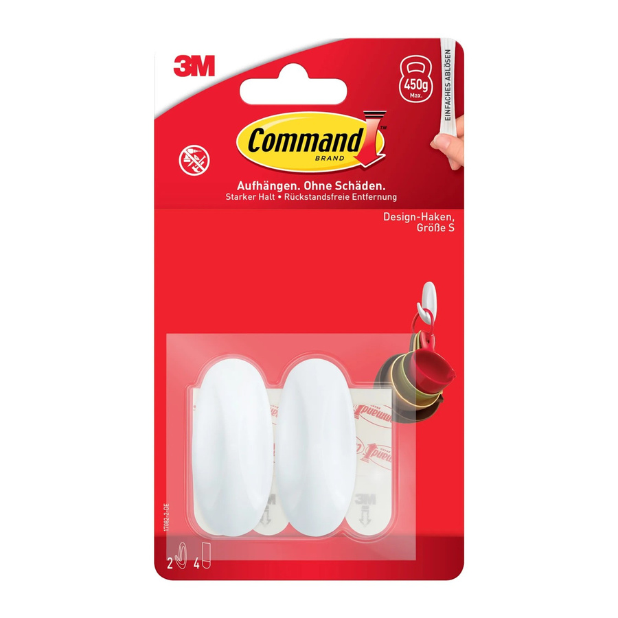 3M Command Designer-Haken-Set Klein Weiß, 6 Stück aus Kunststoff - Bild 2