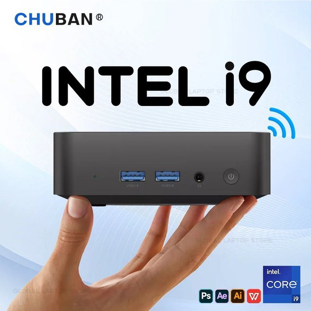 Mini-PC Gaming-Computer mit Intel Core i9 10980HK, 16GB RAM, 1TB SSD, Windows 11, WiFi6 und Bluetooth 5.2 in Schwarz - Bild 1