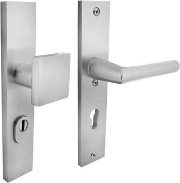 Intersteel Schutzbeschlag in Silber Aluminium mit Kernziehschutz PZ 72 mm eckig - Bild 1