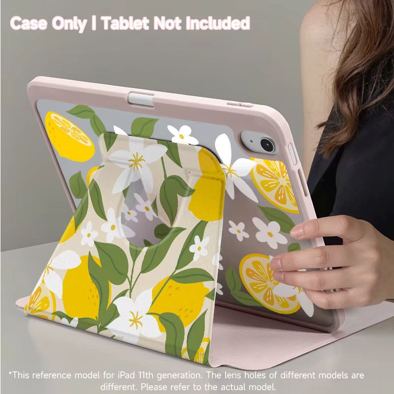 OLAIKE Acryl-Hartschale Schutzhülle für iPad mit 360 Grad drehbarer Halterung, doppelseitig lackiert, Pink/Multicolour - Bild 5