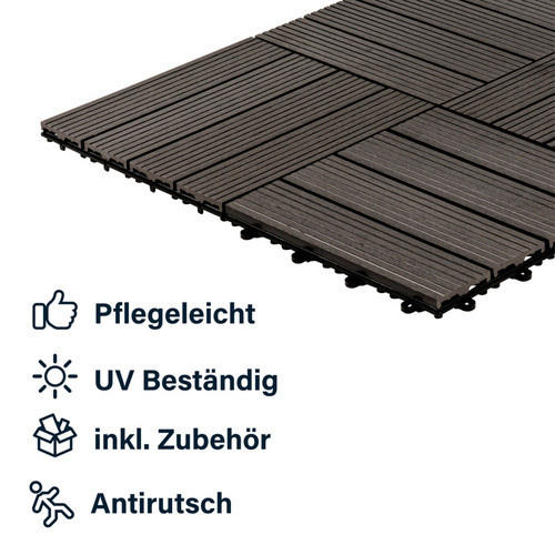 Home Deluxe WPC Klickfliesen Bavaro Anthrazit, 9 m², B/B/H: 30 x 30 x 2,2 cm - Bild 4