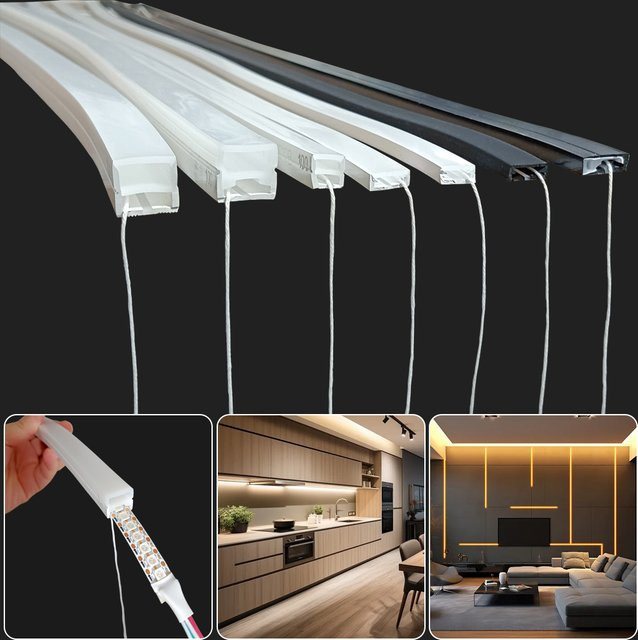 Wasserdichte Silikon-Neon-Schutzhülle von FUNZENXIN aus transparentem Silikagel für WS2811 WS2812B 5050 COB LED-Streifen - Bild 1