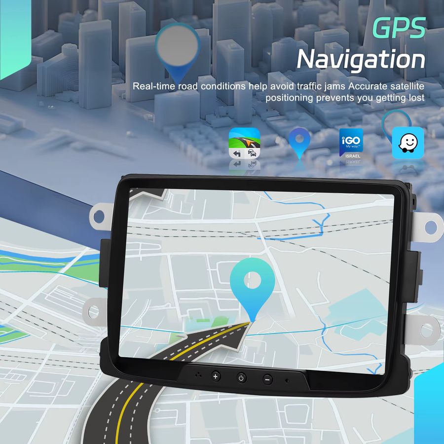 Podofo 2DIN Android Autoradio mit 4+64GB Speicher, Carplay, GPS und FM RDS Player in Schwarz für Renault Dacia Duster Sandero Logan Dokker - Bild 4