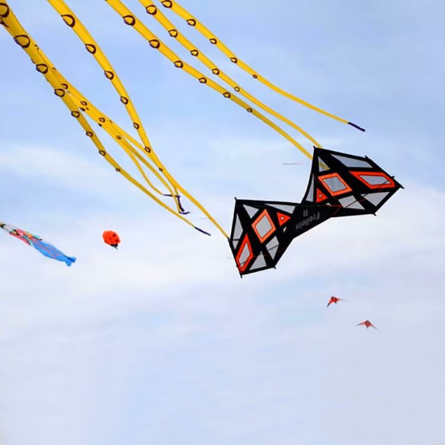 9KM Freilein 2,4m Anfänger-Akrobatik-Strandkite, 4-Leinen-Stuntkite, Rot, Bunt / Mehrfarbig - Bild 1