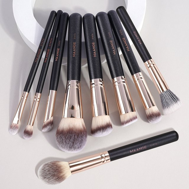 MAANGE Make-up-Pinsel-Set, 9-teilig, mit Aufbewahrungsbox - Bild 1