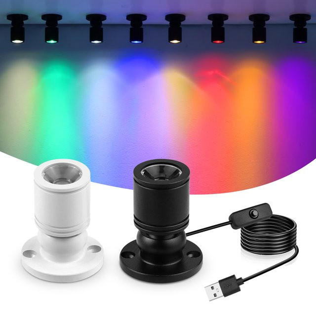 Rybakov LED-Spotlicht aus Aluminium mit RGB-Funktion und USB-Anschluss für Möbel und Vitrinen - Bild 1