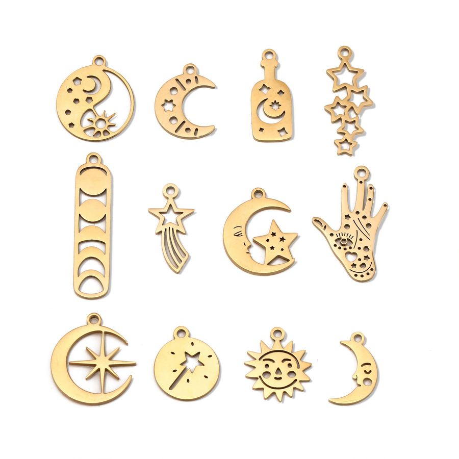 DOOYIO Stern-Mond-Anhänger, Edelstahl, Unisex - Bild 4