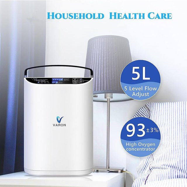 VARON Outdoor 0xy-gen Concentrator Tragbarer Sauerstoffkonzentrator 1-5l/m in Weiß für Schlaf, Heim und Fahrzeuggebrauch - Bild 1