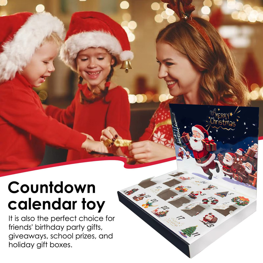 Befüllbare Weihnachts-Advent-Box für 24 Tage, DIY Weihnachts-Countdown-Kalender aus Papier, Mehrfarbig - Bild 2