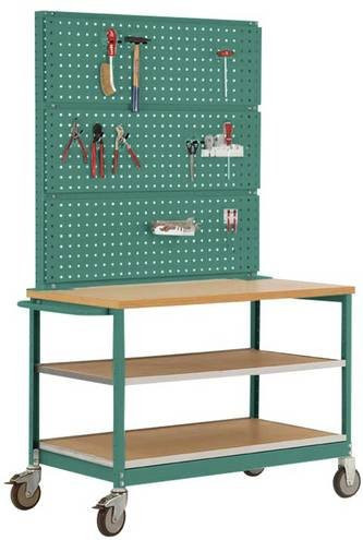 Manuflex MW2011.0001 Werkbank Mobil mit Lochwand in Grau und Grün, B/T/H: 113,5 x 78,0 x 59,0 cm - Bild 1