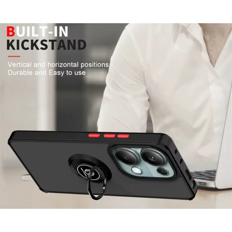 Xiaomi Premium Schutzhülle mit magnetischem Ringständer für Poco M7 und M6 Pro 5G in Schwarz oder Blau - Bild 5