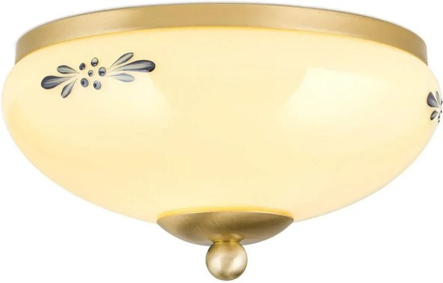 Orion Leuchten Deckenleuchte Landhaus in Champagne und Blau mit Messing-Optik, Durchmesser: 21 cm - Bild 1
