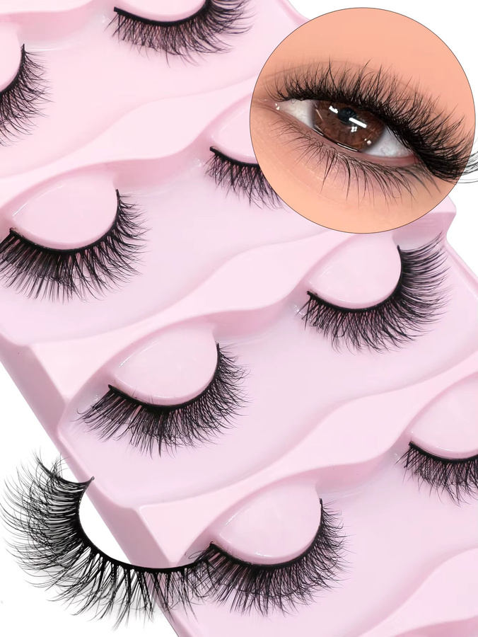 VELTRINAY Fox Eye Lashes Wispy Falsche Wimpern, Unisex - Bild 2