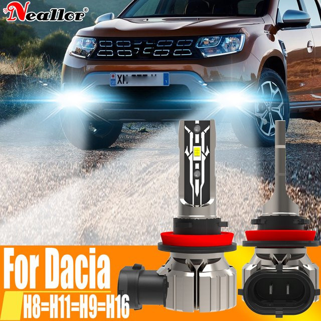 Neallor LED Nebelscheinwerfer Set H11 H8 H16 H9 6000K Silber für Dacia Duster Sandero Logan - Bild 1