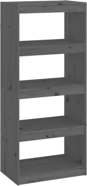 vidaXL Bücherregal Raumteiler aus Massivholz Kiefer in Grau, B/T/H: 60 x 30 x 135,5 cm - Bild 1