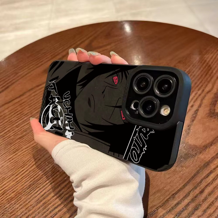 Handyhülle mit Naruto Itachi Pain Design in Schwarz für Apple iPhone 17 Air 16 16e 15 14 Plus 13 12 11 Pro Max mit luxuriöser Ledertextur - Bild 4