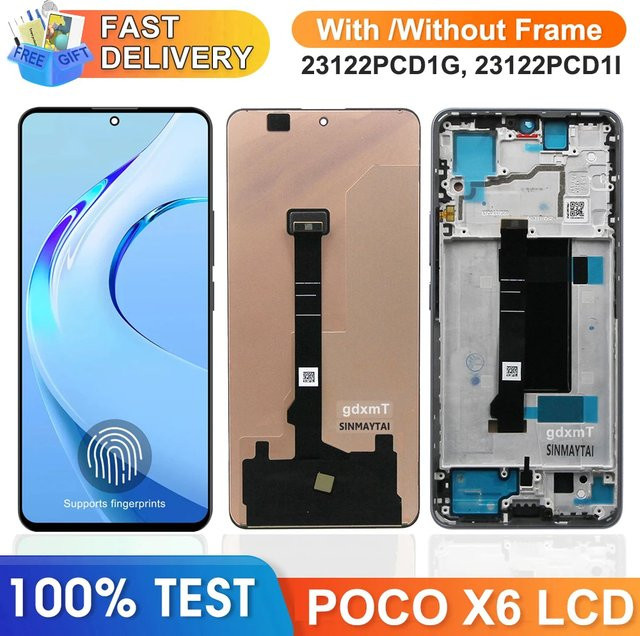 Xiaomi Poco X6 LCD-Display Baugruppe mit digitalem Touchscreen und Rahmen Ersatz für Poco X6 23122 PCD1G 23122 PCD1i - Bild 1