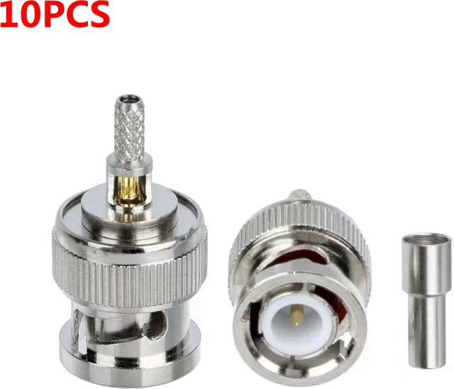Q9 BNC-Stecker rechtwinklig als Crimp-Stecker für RG316 RG174 LMR100 RG58 RG142 RG400 LMR195 RG223 Kabel in Gold oder Silber - Bild 1