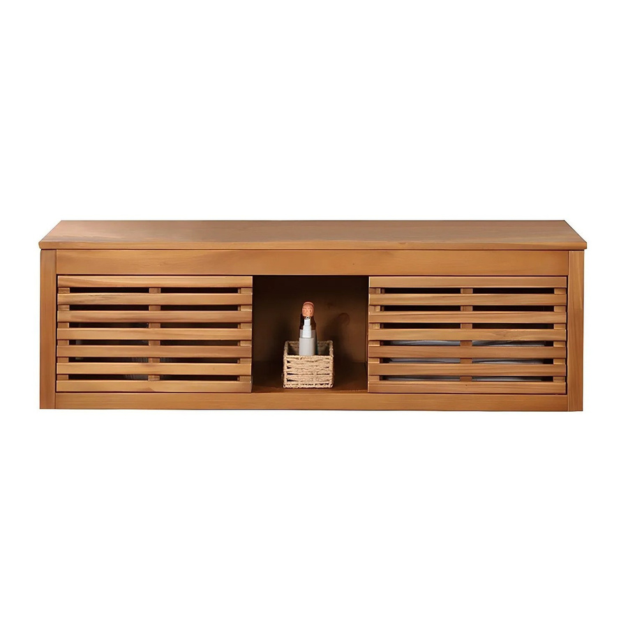 Waschbeckenunterschrank Penebel von Vente-unique aus Akazienholz in Natur Dunkel, Breite: 130 cm - Bild 2