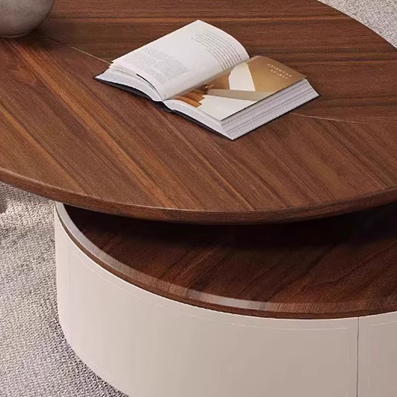 ZUIYU Couchtisch im französischen Vintage-Stil aus Holz in Braun mit Stauraum - Bild 4