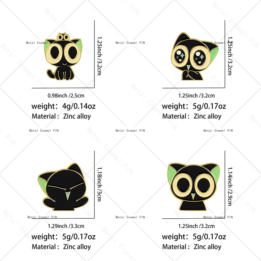 Potdemiel Anstecknadel Schwarze Katze, Emaille, Kawaii - Bild 3