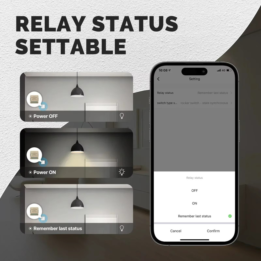 MOES Star Ring Mini DIY Smart Switch Tuya ZigBee WiFi Licht Dimmer Vorhangmodul Fernbedienung in Weiß kompatibel mit Alexa und Google Home - Bild 4