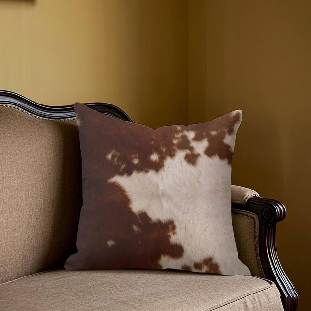 Potdemiel Jacquard Kissenbezug mit Kuh-Motiv in Braun und Weiß, quadratisch, B/T/H: 45 x 45 x 0 cm - Bild 1
