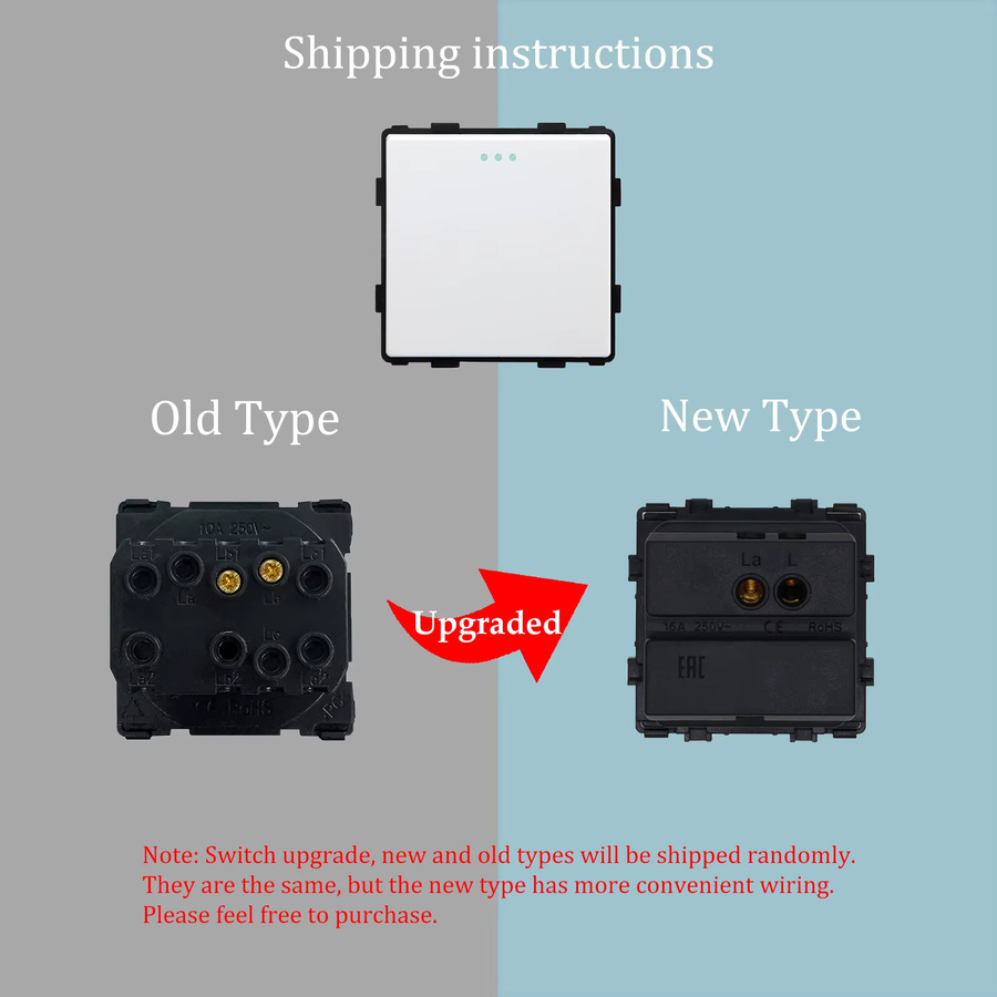 BSEED Lichtschalter und Steckdose Kombination mit USB Typ-C Port, EU Standard, Kunststoff Panel für DIY Installation - Bild 2
