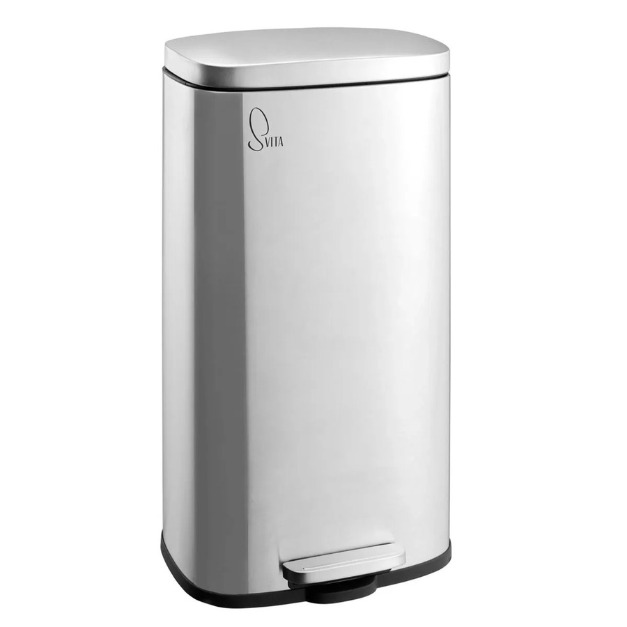 Svita TQ30 Treteimer Mülleimer mit Softclose Deckel und herausnehmbarem Inneneimer, Silber, B/T/H: 30,0 x 24,5 x 63,0 cm - Bild 2