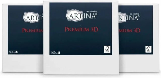 Artina Keilrahmen Leinwand Premium 3D 3er Set, Farbe: Weiß, B/H: 70 x 100 cm - Bild 1